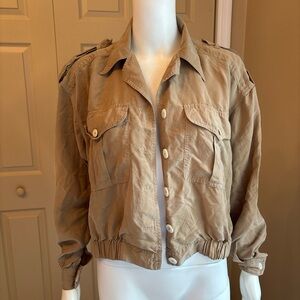 Tan shirt jacket